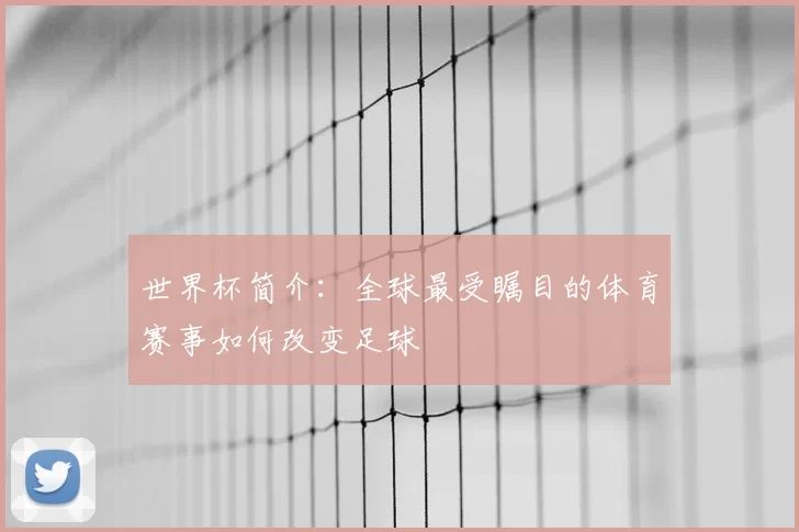 世界杯简介：全球最受瞩目的体育赛事如何改变足球